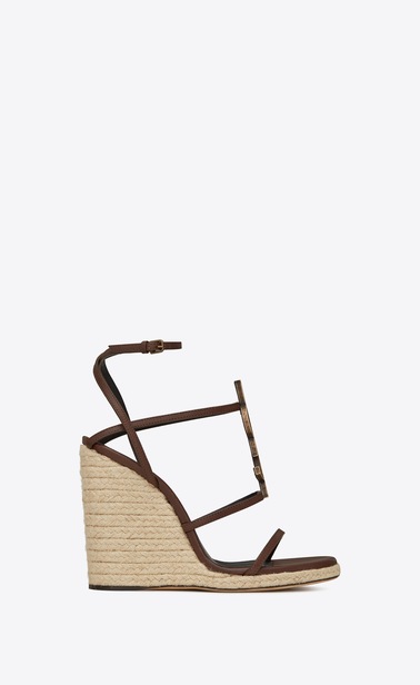 CASSANDRA Wedge espadrilles in leather